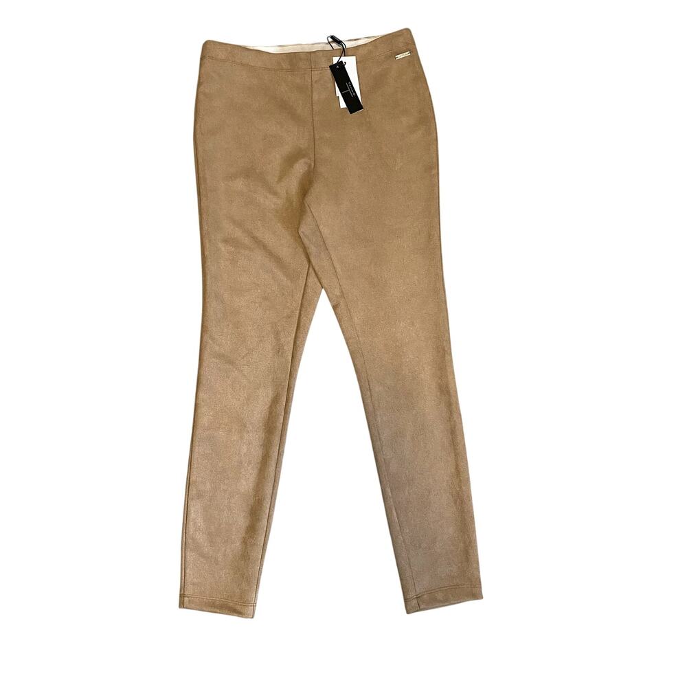 Tahari Women's Size Small Sesame Faux Suede Leggings